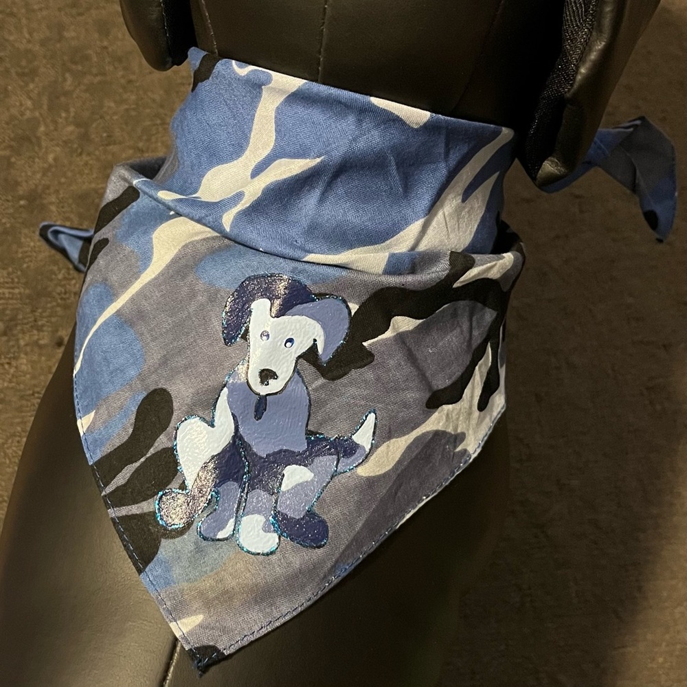 Triangle blue camo dog bandana